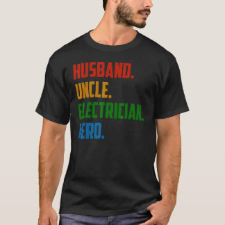 Camiseta Vintage Husband Tio Elétrico Hero Dia de os pais