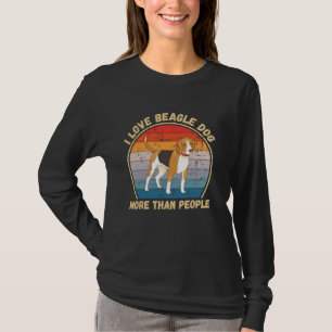 Camiseta Vintage I Love Beagle Dog More than Pessoas Beagle