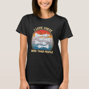 Camiseta Vintage I Love Chess More than Pessoas Chess Lover