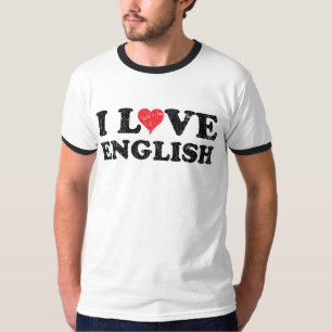 Camiseta Vintage I Love English Ringer T-Shirt