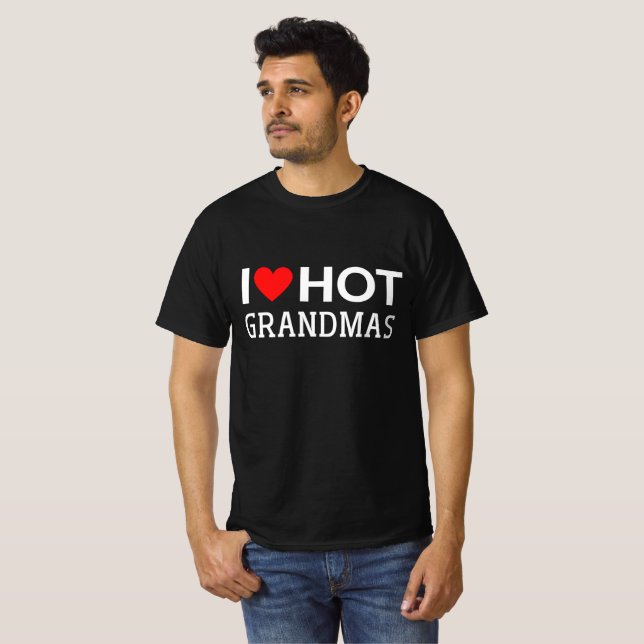 Camiseta VIntage I Love Hot Grandmas (Frente Completa)