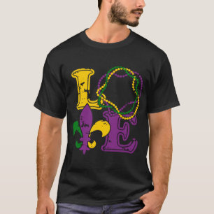 Camiseta Vintage I Love Mardi Gras Fleur De Lis of NOLA Car