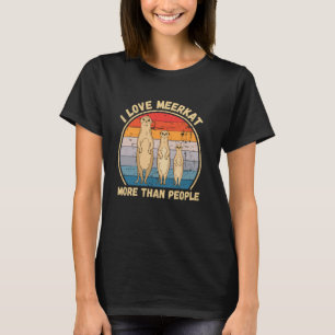 Camiseta Vintage I Love Meerkat More than Pessoas Meerkat L