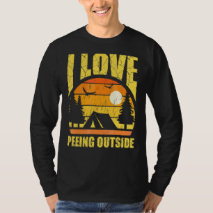 Camiseta Vintage I Love Peeing Fora de Acampamento Caminhan