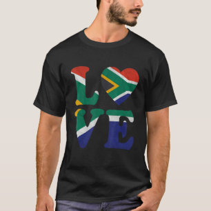 Camiseta Vintage I Love South Africa Flag Heart South Afric