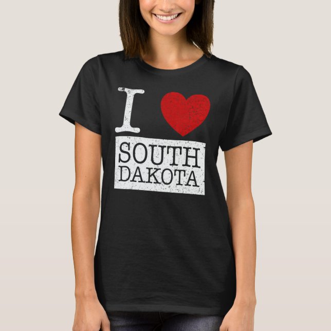 Camiseta Vintage I Love South Dakota (Frente)