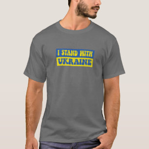 Camiseta Vintage I Stand With Ucraniano Flag Blue Y