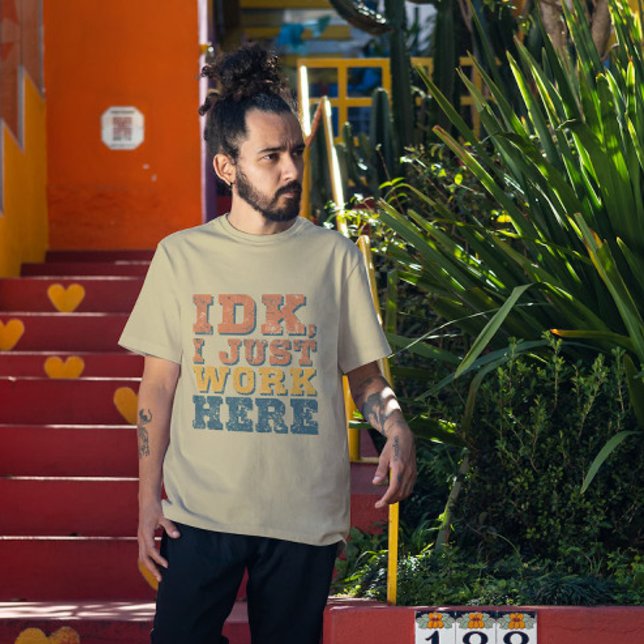 Camiseta Vintage IDK Cote Engraçado Trabalho Arte Excelente (Criador carregado)