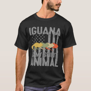 Camiseta Vintage Iguana É Minha Bandeira Animal Americana