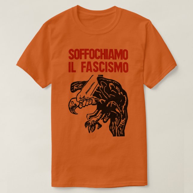 Camiseta Vintage, Impressão antifascismo italiano Suffocate (Frente do Design)