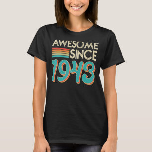 Camiseta Vintage Incrível Desde 1943, Aniversário De 80 Ano