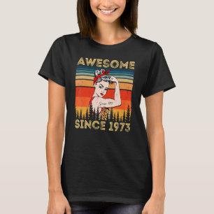 Camiseta Vintage Incrível Desde 1973, Aniversário Mulher-Le