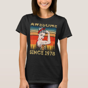 Camiseta Vintage Incrível Desde 1978 Aniversário Mulher-Pau