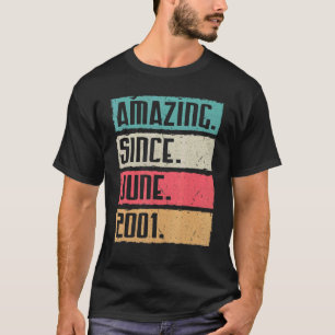 Camiseta Vintage Incrível Desde Junho De 2001 Feliz Anivers