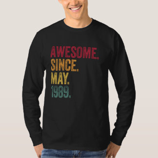 Camiseta Vintage - Incrível Desde Maio de 1989 Aniversário