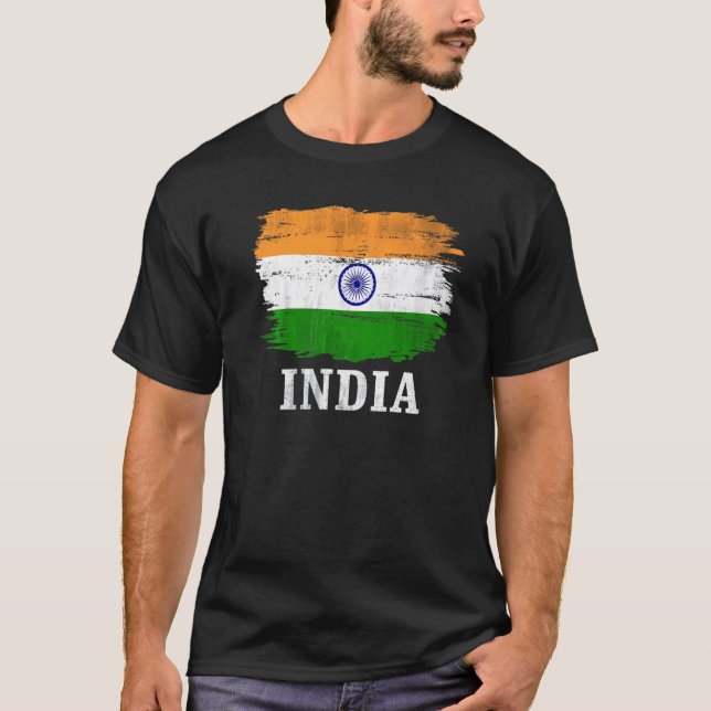 Camiseta Vintage India Flag for Indian (Frente)