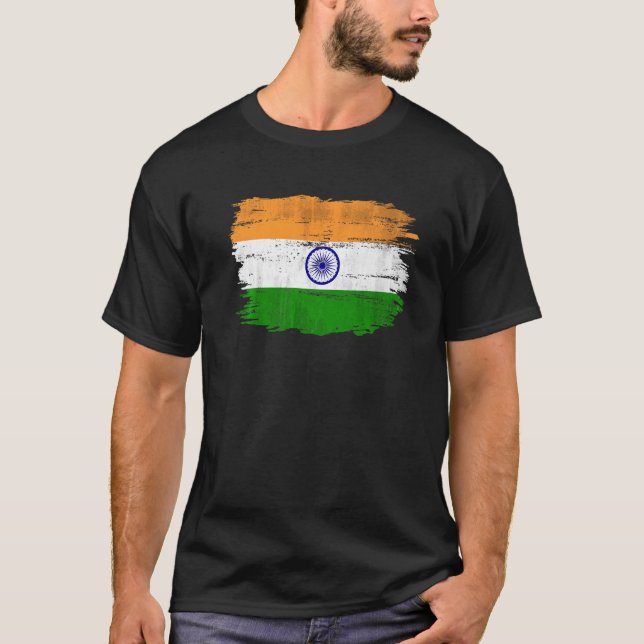 Camiseta Vintage India Flag for Indian (Frente)
