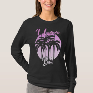 Camiseta Vintage Indonésio Vacation Bali Palm Trees I Lov