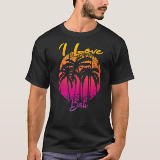 Camiseta Vintage Indonésio Vacation Bali Palm Trees I Lov