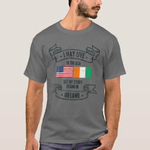 Camiseta Vintage Ireland American Flag USA Irish Roots My S