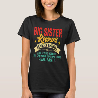 Camiseta Vintage Irmã Grande Sabe Tudo Que As Mulheres Sabe