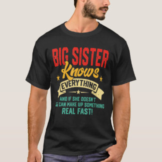 Camiseta Vintage Irmã Grande Sabe Tudo Que As Mulheres Sabe