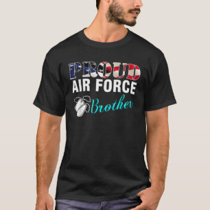 Camiseta Vintage, Irmão da Força Aérea Orgulhosa com Bandei