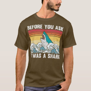 Camiseta Vintage Ironicamente Perguntando Ilustra De Tubarã