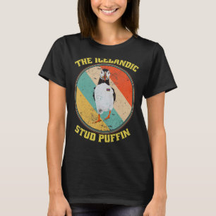 Camiseta Vintage Islândia Stud Puffin Bird Watting