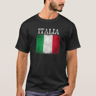 Camiseta Vintage Itália Bandeira Itália Homens Mulheres Cri