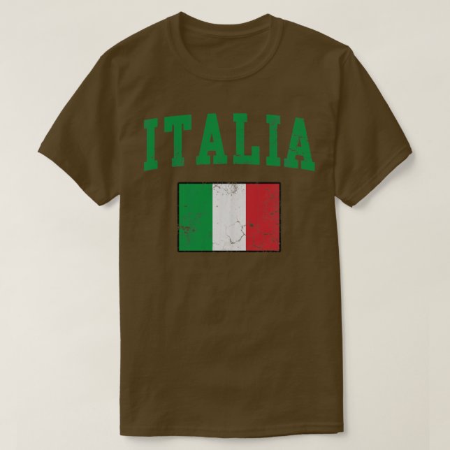 Camiseta Vintage Italia Flag Itália Italiano (Frente do Design)
