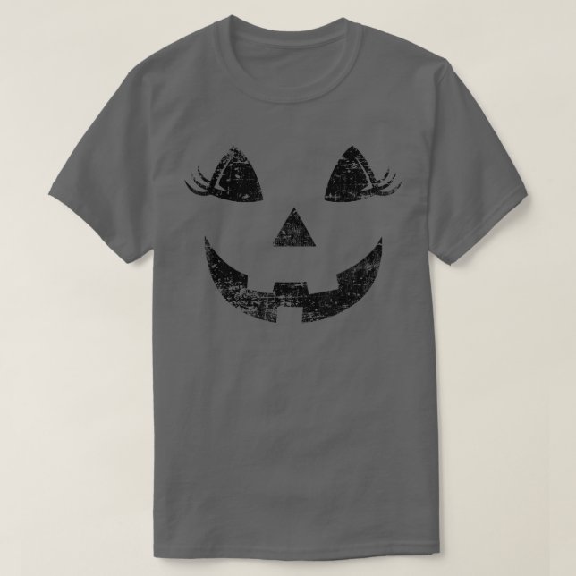 Camiseta Vintage Jack o Lantern Jackolantern Pumpkin eyelas (Frente do Design)