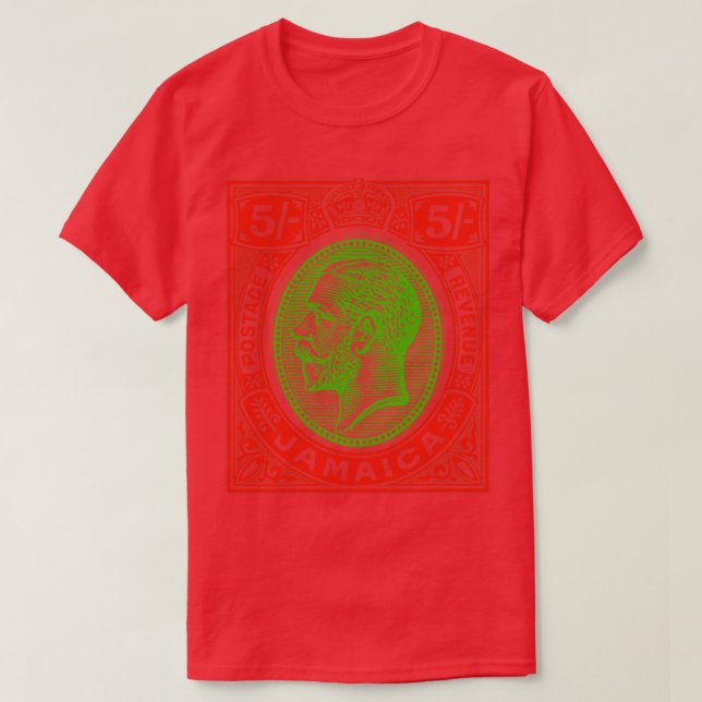Camiseta Vintage Jamaica Postage Stamp Design (Frente do Design)