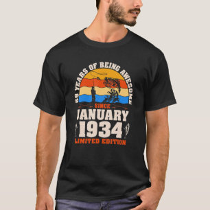 Camiseta Vintage Janeiro 1934 89 Anos De Pesca 89 Bi
