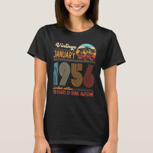 Camiseta Vintage Janeiro 1956 66 Anos 66 Anos Aniversário D