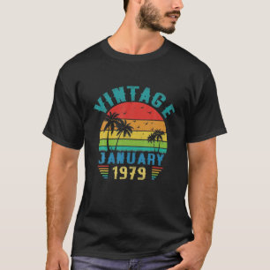 Camiseta Vintage Janeiro 1979 43 Anos Aniversário De 43 An