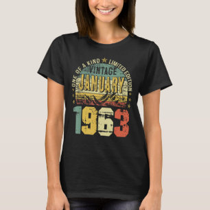 Camiseta Vintage Janeiro de 1963 60th Birthday Men