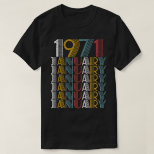 Camiseta Vintage Janeiro de 1971 Homens Presentes