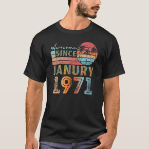 Camiseta vintage janury 1971 92 anos 51 anos