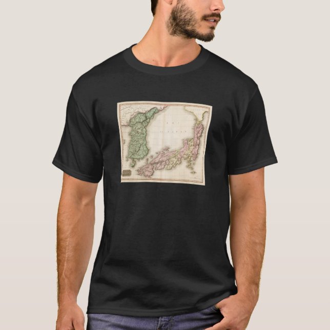 Camiseta Vintage Japan & Korea Map 1809 (Frente)