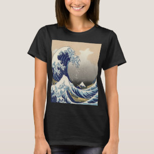 Camiseta vintage japeso art ocean paisagem excelente onda