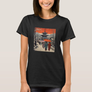 Camiseta Vintage Japonês Art Cherry Blossoms Japão Woodblo