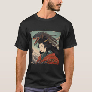 Camiseta Vintage Japonês Art Cherry Blossoms Japão Woodblo