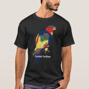 Camiseta Vintage Japonês Bird Art Coconut Lorikeet