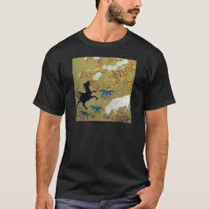 Camiseta Vintage Japonês Foal and Cherry Blossoms