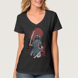 Camiseta Vintage Japonês Samurai Bushido Warrior segurando