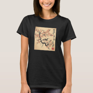 Camiseta Vintage Japonês Woodblock Blossom Cherry Graphica