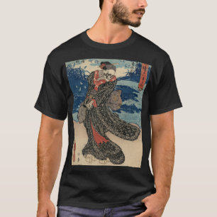 Camiseta Vintage Japonês Yokai Geisha Girl Demon Hannya Yu