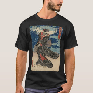 Camiseta Vintage Japonês Yokai Geisha Girl Demon Hannya Yu