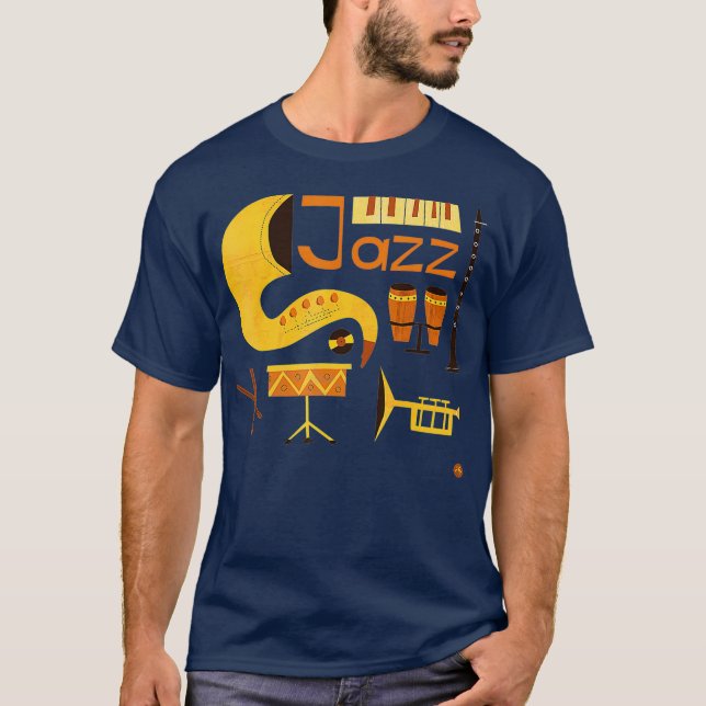 Camiseta Vintage Jazz Music (Frente)